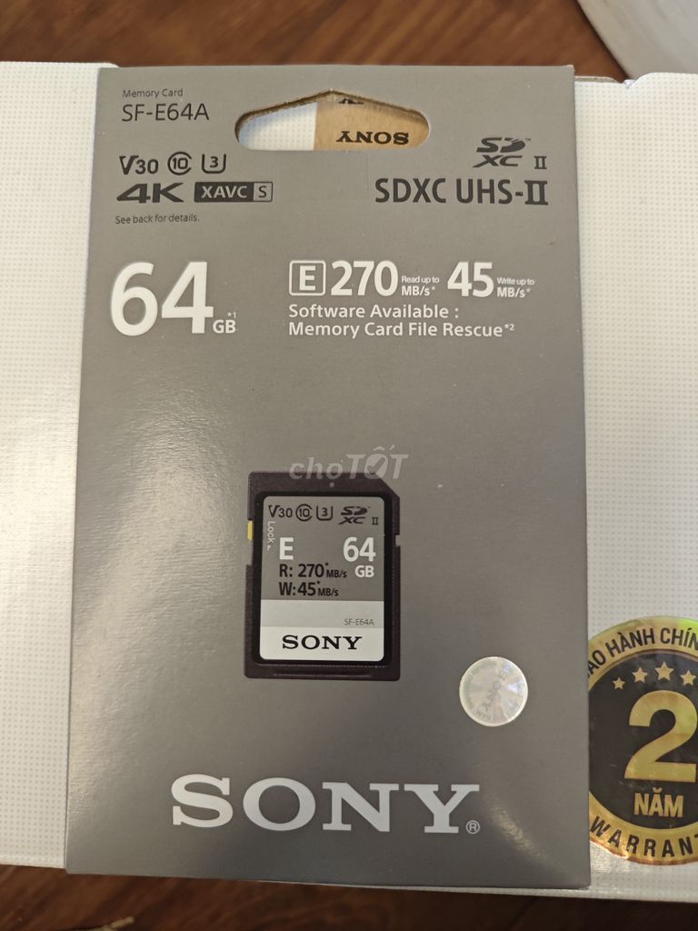 Thẻ nhớ Sony 64 GB nguyên tem mới 100%