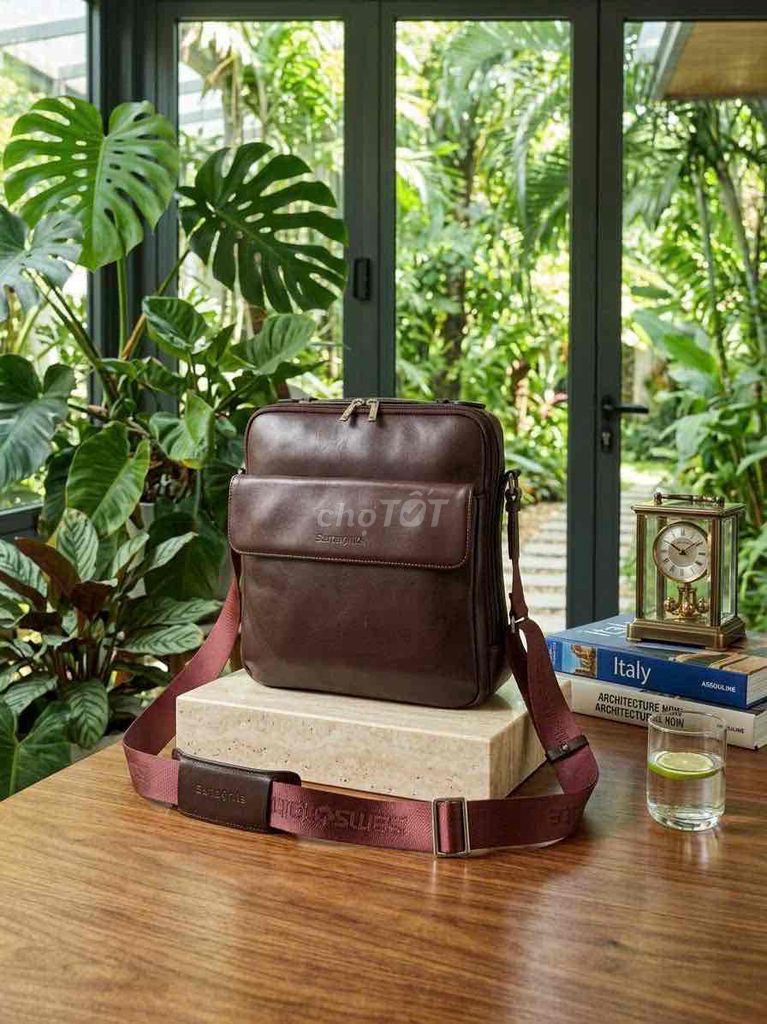 Túi chéo Samsonite Nâu 27x28x6,5cm. Mua bán Túi xách tại Huyện Nhà Bè Tp Hồ Chí Minh được đăng bởi túi xách nam nữ đồ si da thật hình 1