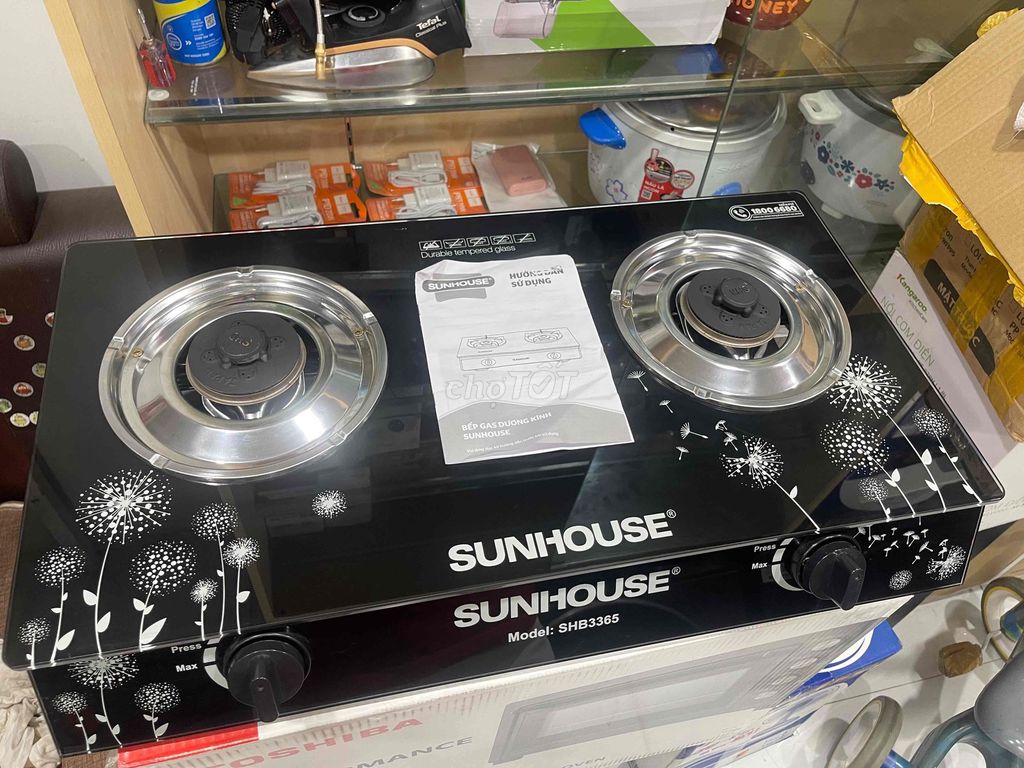 Bếp ga SUNHOUSE SHB3365 Mặt kính Đen. Mua bán Bếp, lò, đồ điện nhà bếp tại Quận Ninh Kiều Cần Thơ được đăng bởi Quỳnh store hình 1