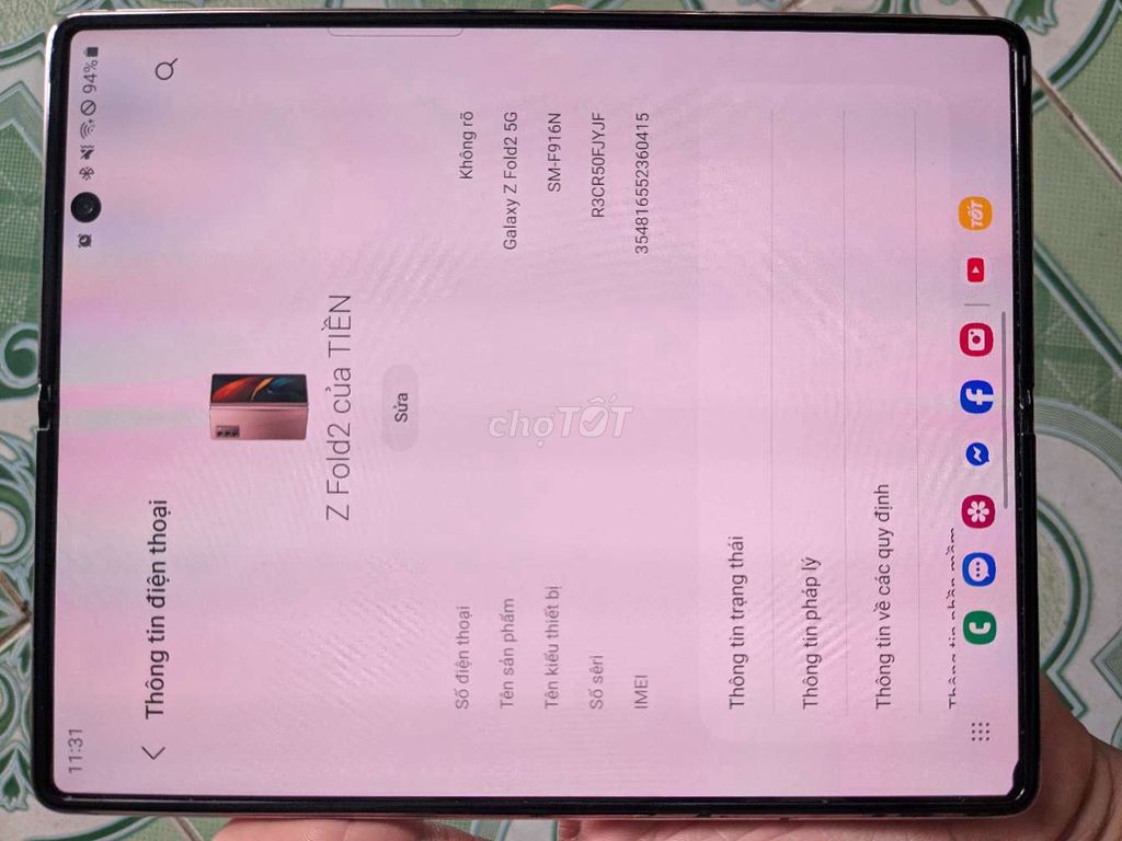 Samsung Galaxy Z Fold2 5G 256GB Đồng. Mua bán Điện thoại tại Thành phố Thủ Đức Tp Hồ Chí Minh được đăng bởi Nguyễn Thành Nam hình 1