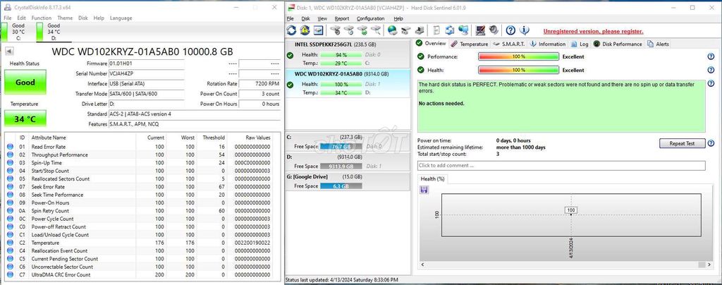 Ổ cứng HDD Western Purple 10TB 256Mb-sk 100%