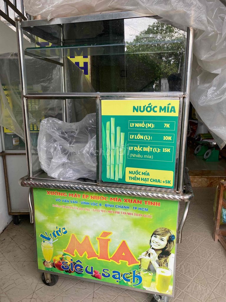 Xe nước mía 800W + bảng hiệu + toàn bộ dụng cụ