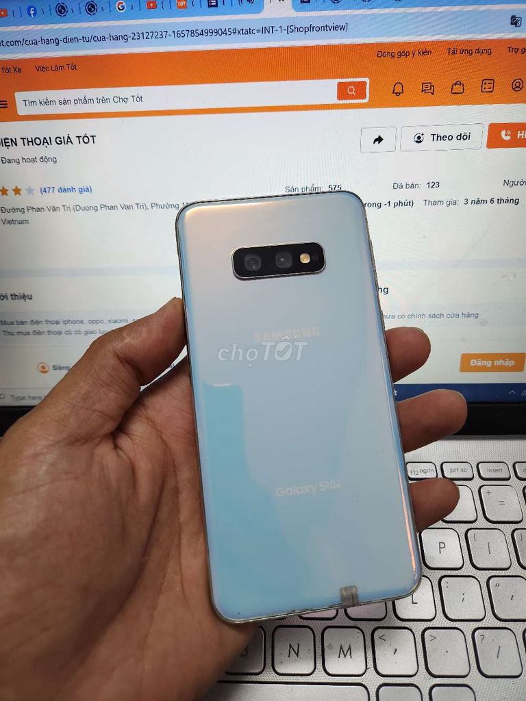 SAMSUNG S10E 6GB.128GB VN 2SIM ZIN ĐẸP NHỎ GỌN. Mua bán Điện thoại tại Quận Bình Thạnh Tp Hồ Chí Minh được đăng bởi Dân Mobile hình 1