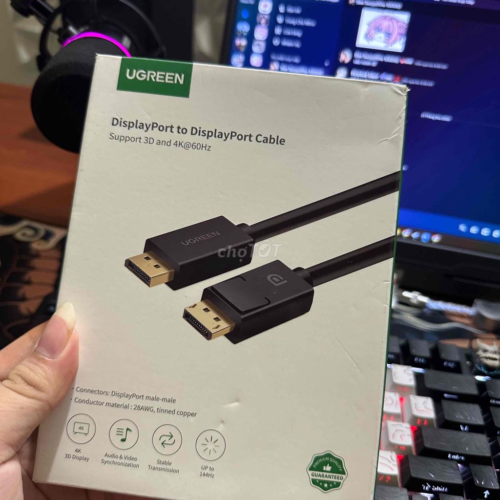 Cáp DisplayPort Ugreen 1M, 1.5M Đen 4K@60Hz. Mua bán Phụ kiện (Màn hình, Chuột...) tại Huyện Buôn Đôn Đắk Lắk được đăng bởi Nguyễn Trung Nguyên hình 1