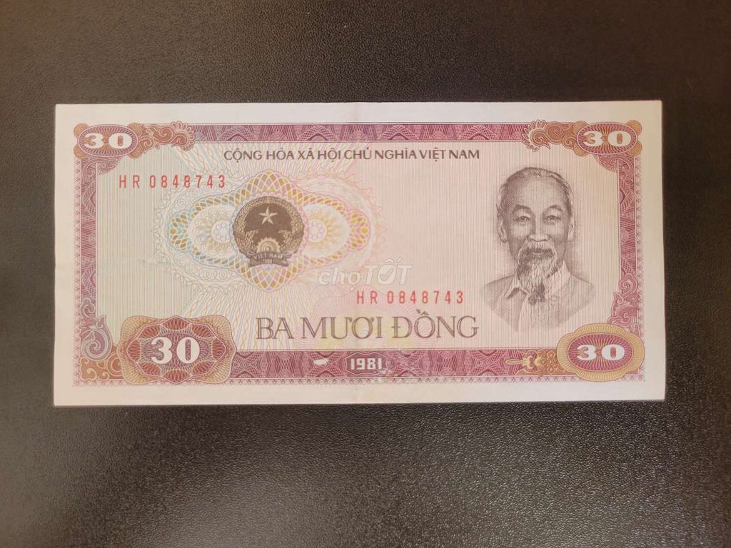 Tiền giấy 30 đồng 1981 Sáng đẹp. Mua bán Đồ sưu tầm, đồ cổ tại Quận 12 Tp Hồ Chí Minh được đăng bởi Minh Lâm hình 1