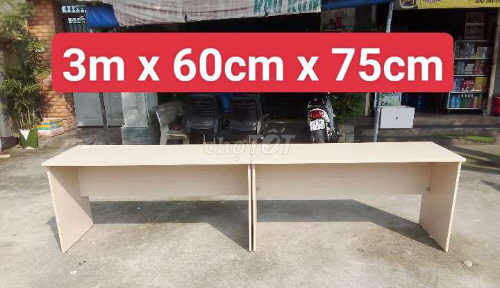 Bàn đôi nối dài 3m # bàn làm việc nhóm 4 chỗ