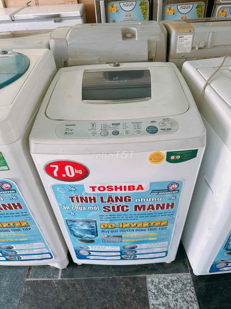 máy giặt toshiba 7kg giặt sạch, tốt, bao ship ✅