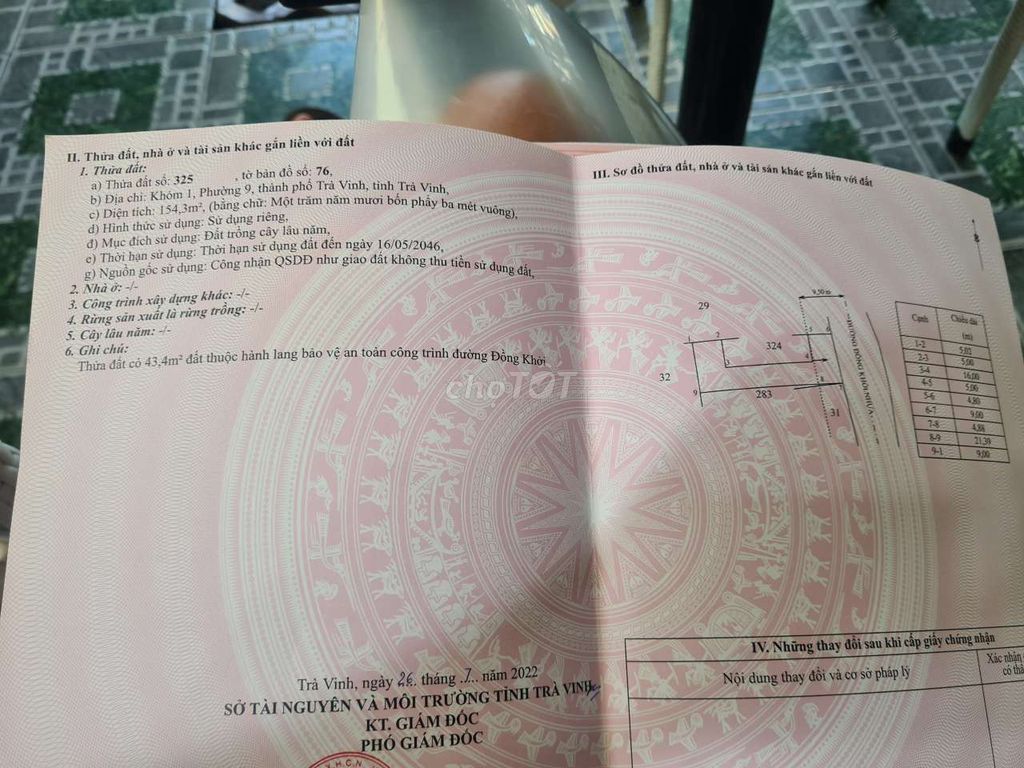 Đất mặt tiền đường Đồng Khởi