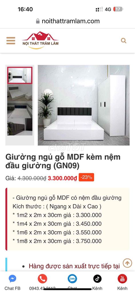 Nhà mua dư 1 giường gỗ MDF mới thanh lý nhanh