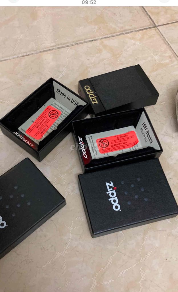 30 hộp đựng zippo xách tay Mỹ đủ sách vở ae về đón