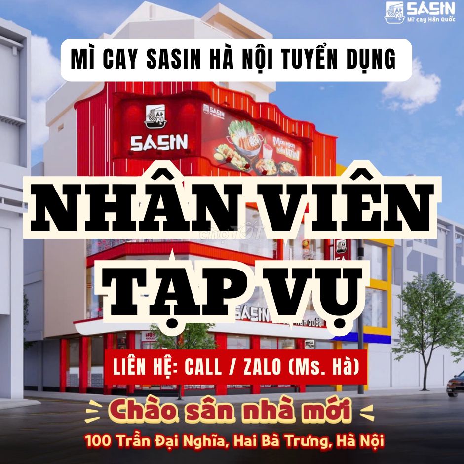 [SASIN HÀ NỘI] NHÀ HÀNG MỚI TUYỂN DỤNG TẠP VỤ