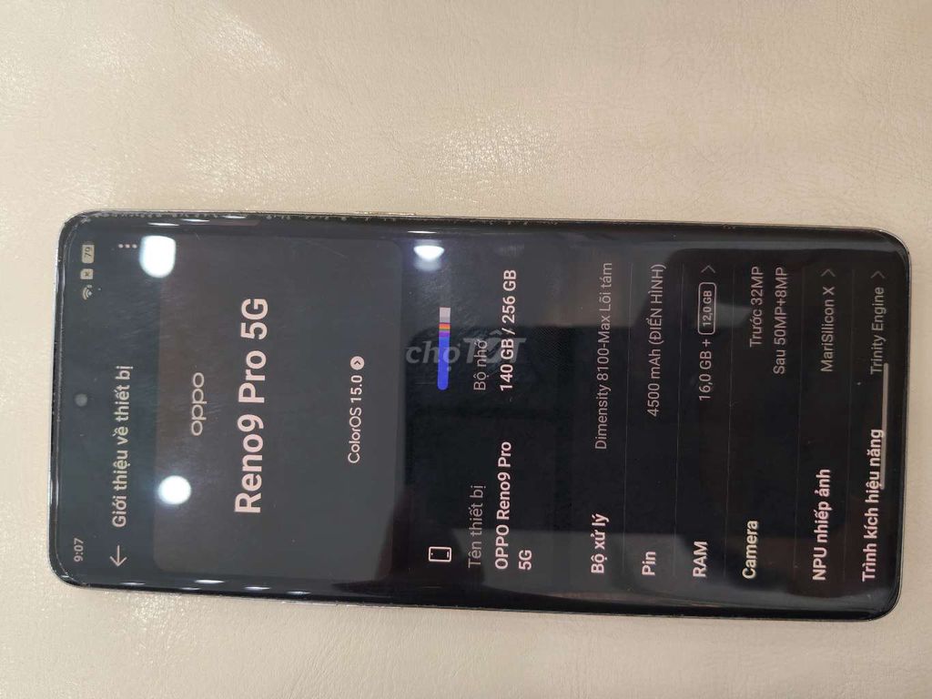 Oppo Reno 9 Pro 5G 16GB 256GB Vàng. Mua bán Điện thoại tại Quận Ninh Kiều Cần Thơ được đăng bởi Nguyễn Gia hình 1