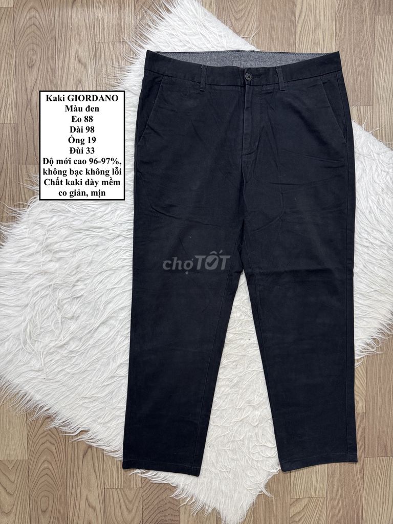 Quần kaki nam GIORDANO, màu Đen, size 33-34. Mua bán Quần áo tại Huyện Châu Thành Tiền Giang được đăng bởi BI ĐỒ SI HIỆU CHÍNH HÃNG hình 1