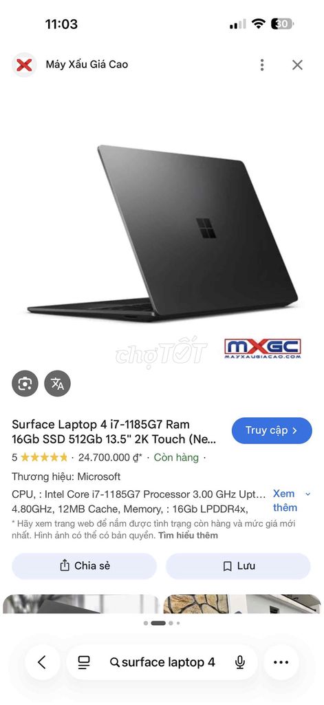 Surface Laptop 4 i7-1185G7  16G. Mua bán Laptop tại Thành phố Biên Hòa Đồng Nai được đăng bởi Phạm Tiến Hà hình 1