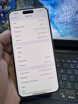 Apple iPhone 15 Pro Max 256GB Trắng