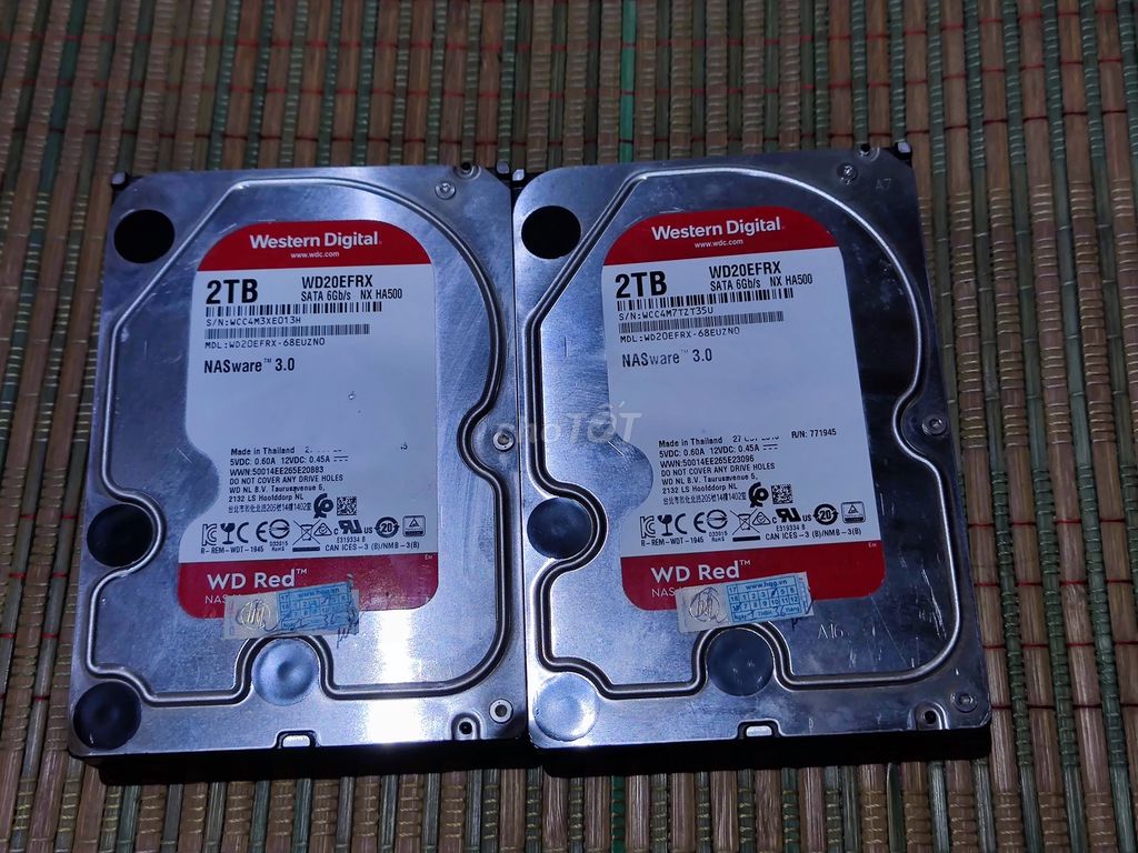 2 HDD Western Digital 2TB đỏ