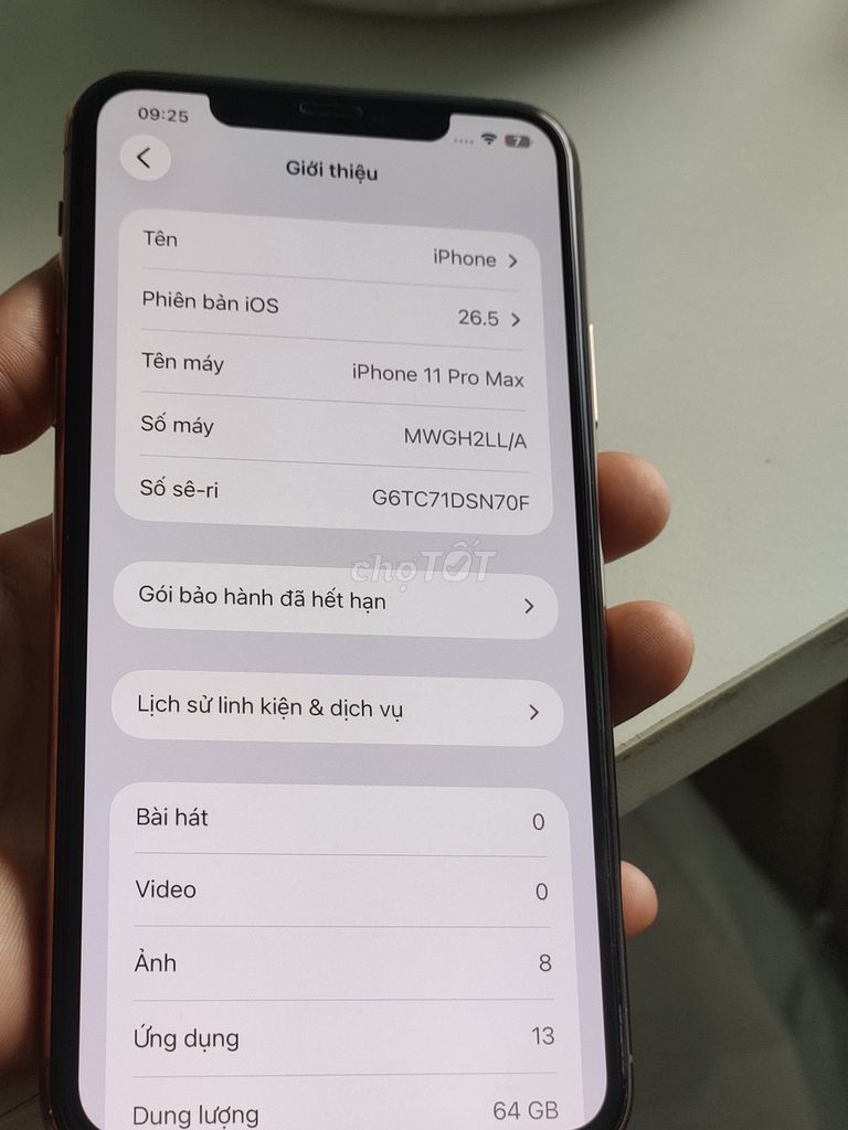Apple iPhone 11 Pro Max 64GB Mất Face ID Cũ. Mua bán Điện thoại tại Thành phố Thuận An Bình Dương được đăng bởi Tho Vo hình 1