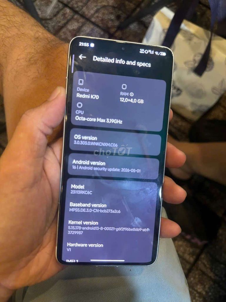 Xiaomi Redmi K70 Trắng 12GB 97%. Mua bán Điện thoại tại Quận Tân Bình Tp Hồ Chí Minh được đăng bởi Tài Lộc hình 1