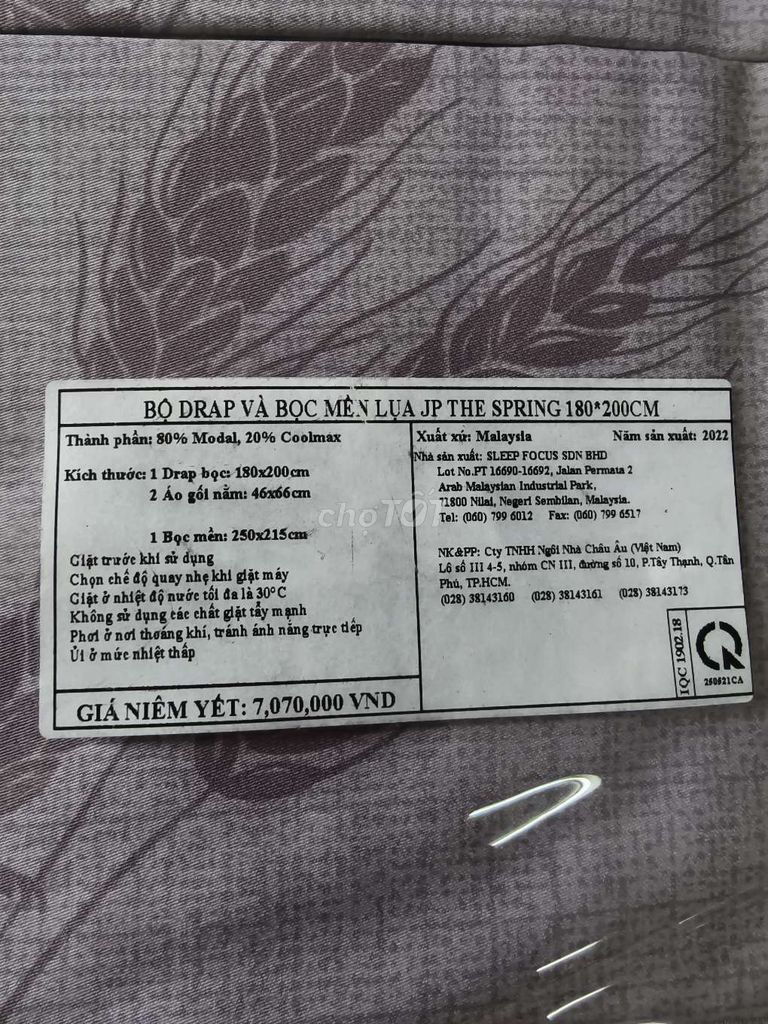 Bộ drap Jean Perry The Spring Collection 180x200cm. Mua bán Giường, chăn ga gối nệm tại Quận Tân Phú Tp Hồ Chí Minh được đăng bởi Tuấn hình 1
