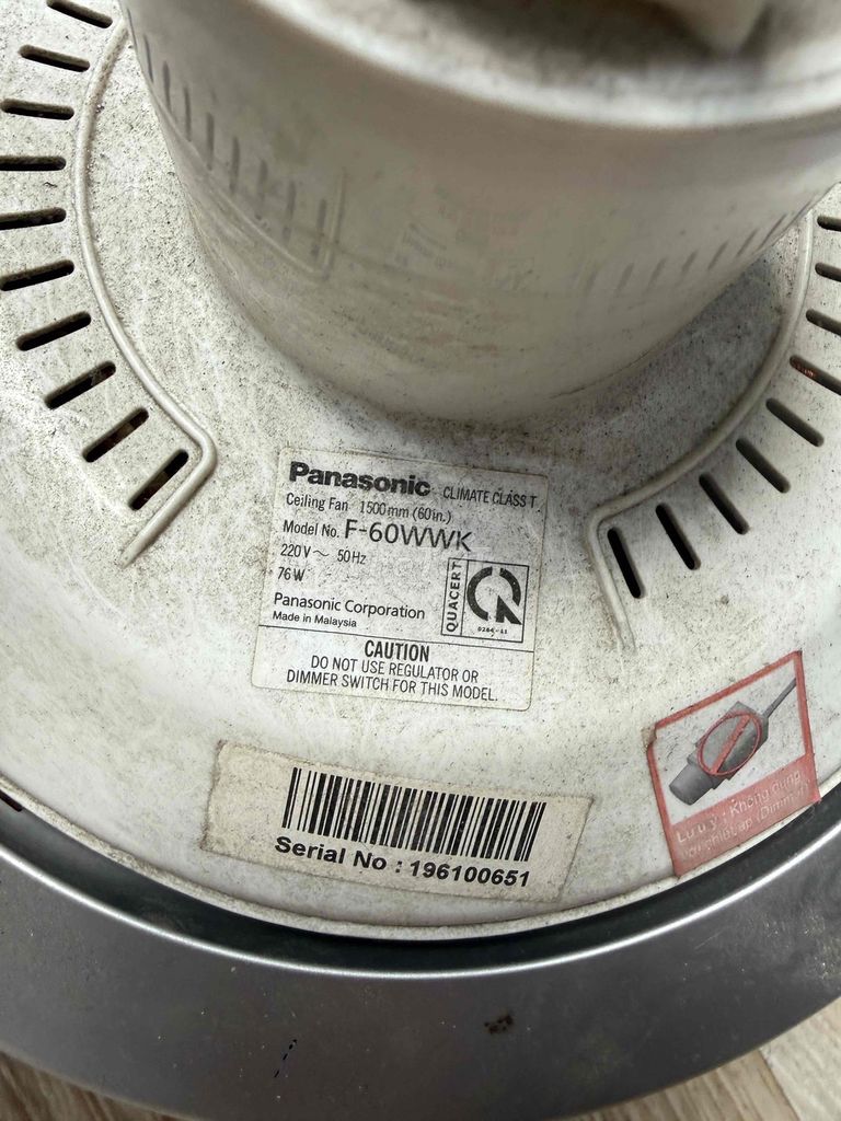Quạt trần Panasonic F-60WWK hư. Mua bán Quạt tại Quận Bình Thạnh Tp Hồ Chí Minh được đăng bởi Dũng PC hình 1