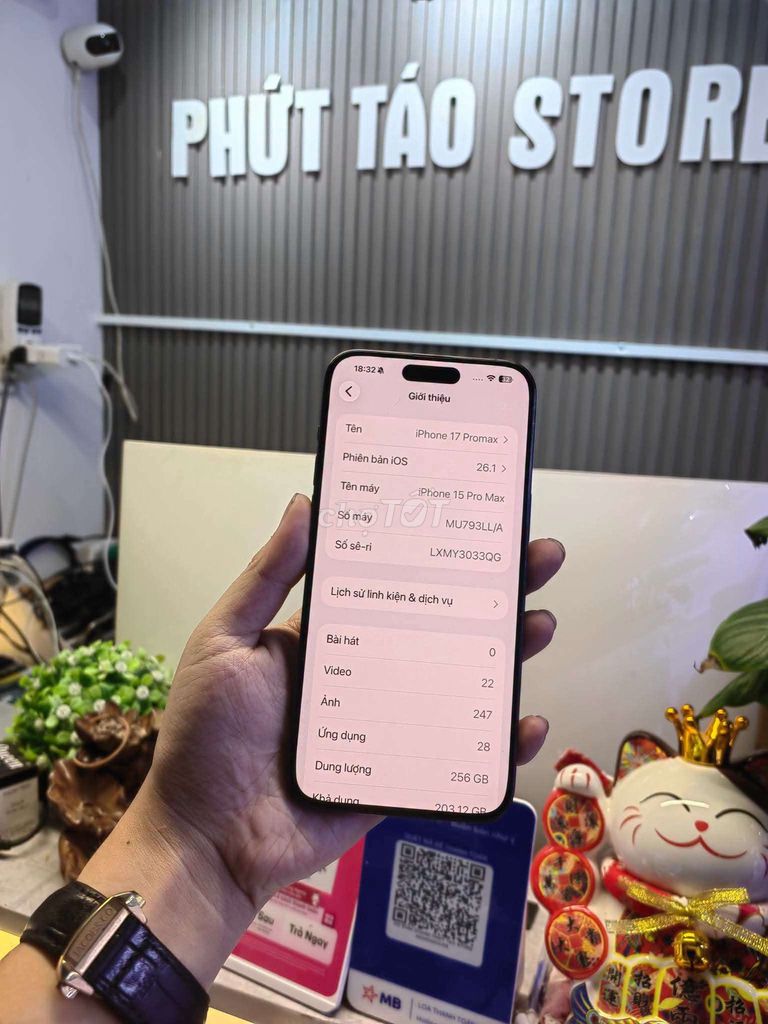 Apple iPhone 15 Pro Max 256GB Xám Đã qua sử dụng. Mua bán Điện thoại tại Quận 12 Tp Hồ Chí Minh được đăng bởi HP hình 1