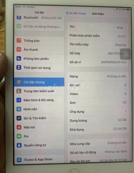 Apple iPad Air 1 32GB Bạc 4G. Mua bán Máy tính bảng tại Quận 12 Tp Hồ Chí Minh được đăng bởi Hội Đồ Điện Tử hình 1