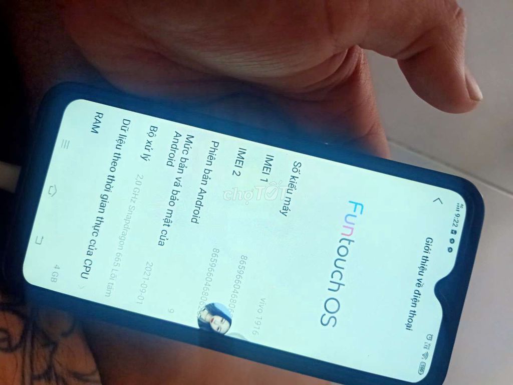 Vivo V1916 Snapdragon 665 4GB Like New. Mua bán Điện thoại tại Quận Bình Tân Tp Hồ Chí Minh được đăng bởi ngô hoài hình 1