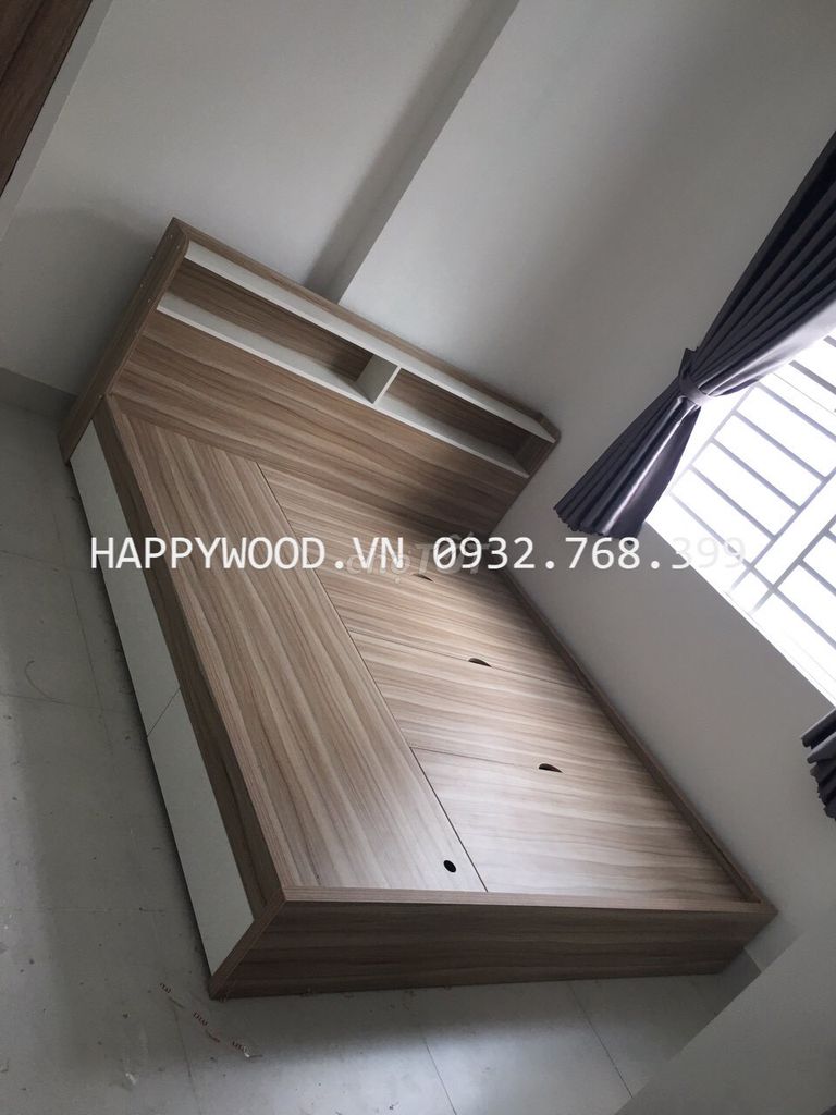 GIƯỜNG NGỦ ĐẦU CÓ KỆ - HÔNG CÓ HỘC KÉO. Mua bán Giường, chăn ga gối nệm tại Quận Bình Thạnh Tp Hồ Chí Minh được đăng bởi Happy Wood hình 5