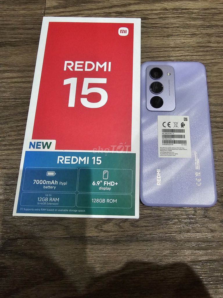 Xiaomi Redmi 15 128GB Tím mới mua còn bh đến 2027. Mua bán Điện thoại tại Quận Hải Châu Đà Nẵng được đăng bởi Minh hình 1