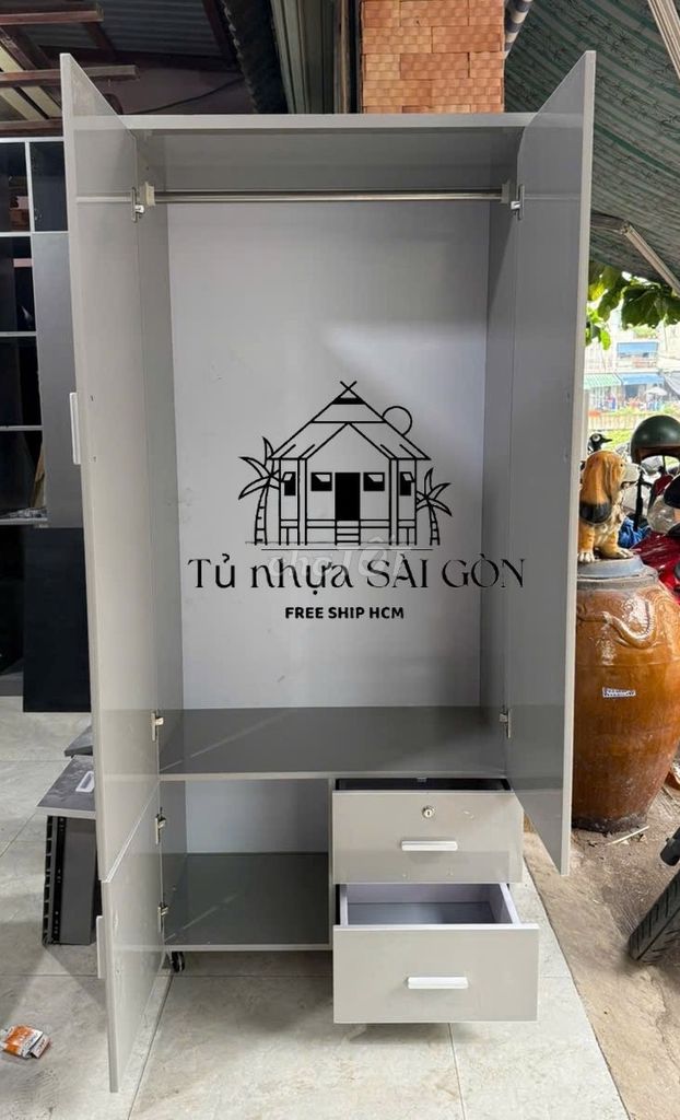 Tủ quần áo Nhựa Đài Loan Xám 1m8x82x42cm. Mua bán Tủ, kệ gia đình tại Huyện Củ Chi Tp Hồ Chí Minh được đăng bởi Nội thất giá xưởng hình 1