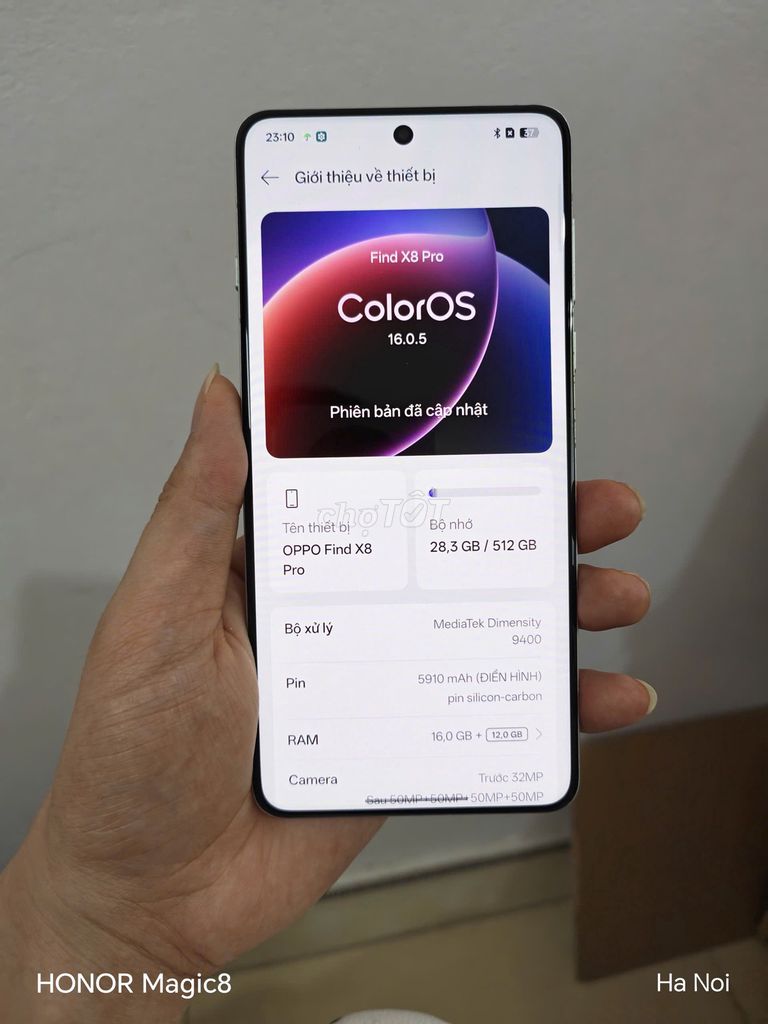 Oppo Find X8 pro 16+512Gb, pin 94%. Mua bán Điện thoại tại Huyện Sóc Sơn Hà Nội được đăng bởi Vuong Xuan Hung hình 1