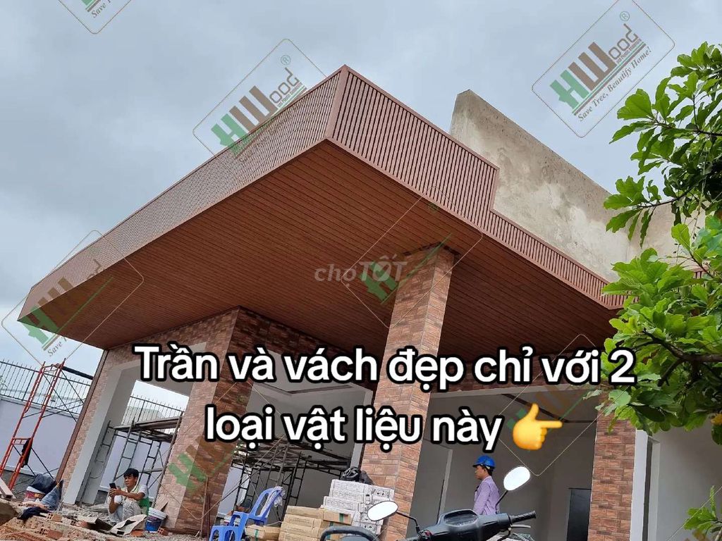 Ốp trần ốp vách ngoài trời bằng tấm ốp gỗ nhựa