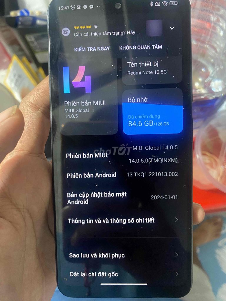 Xiaomi Redmi Note 12 5G 128GB. Mua bán Điện thoại tại Quận 12 Tp Hồ Chí Minh được đăng bởi Nguyễn Vũ Thành Nam hình 1