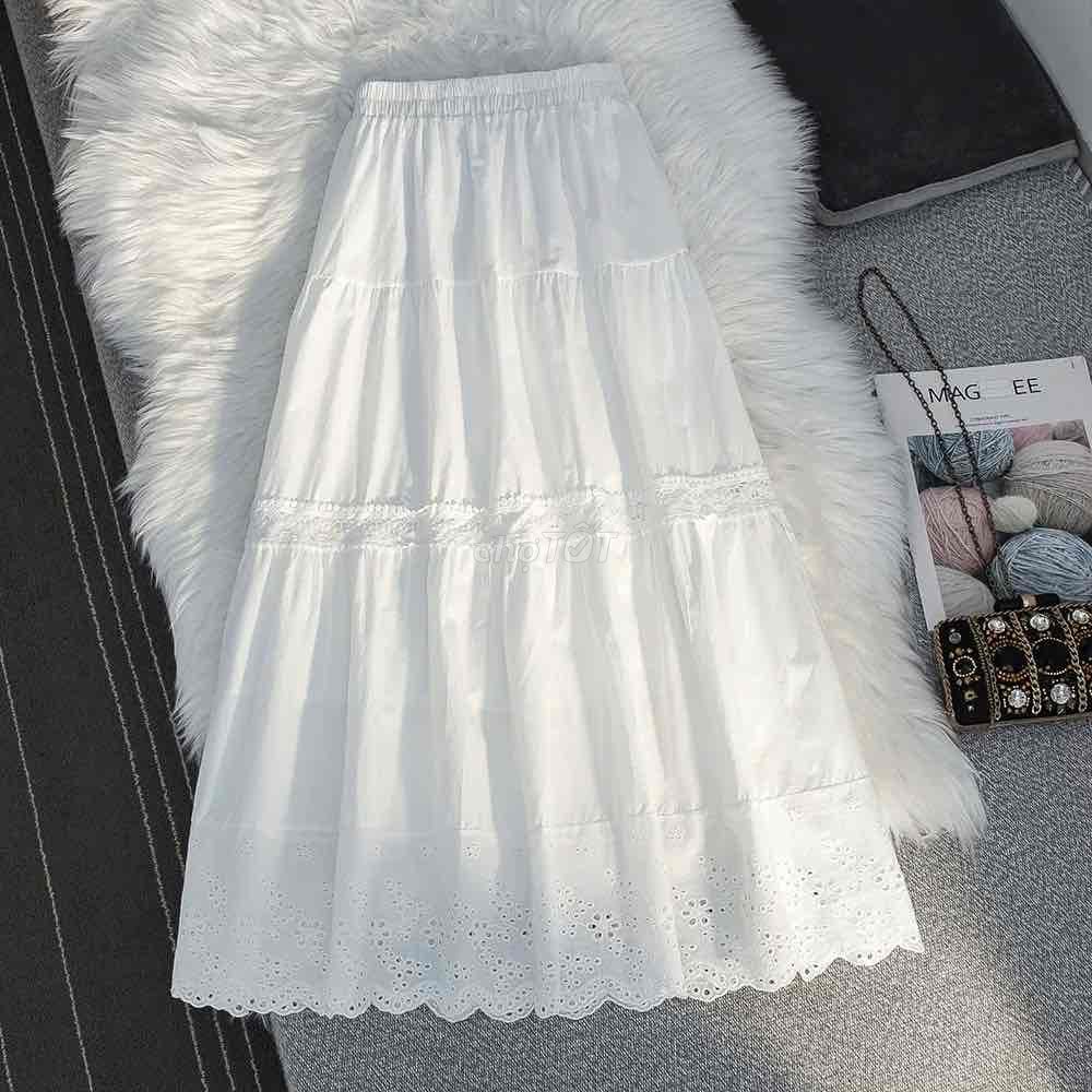 [order]Chân váy nữ dài Cotton trắng. Mua bán Quần áo tại Huyện Nam Trực Nam Định được đăng bởi Onenee hình 1