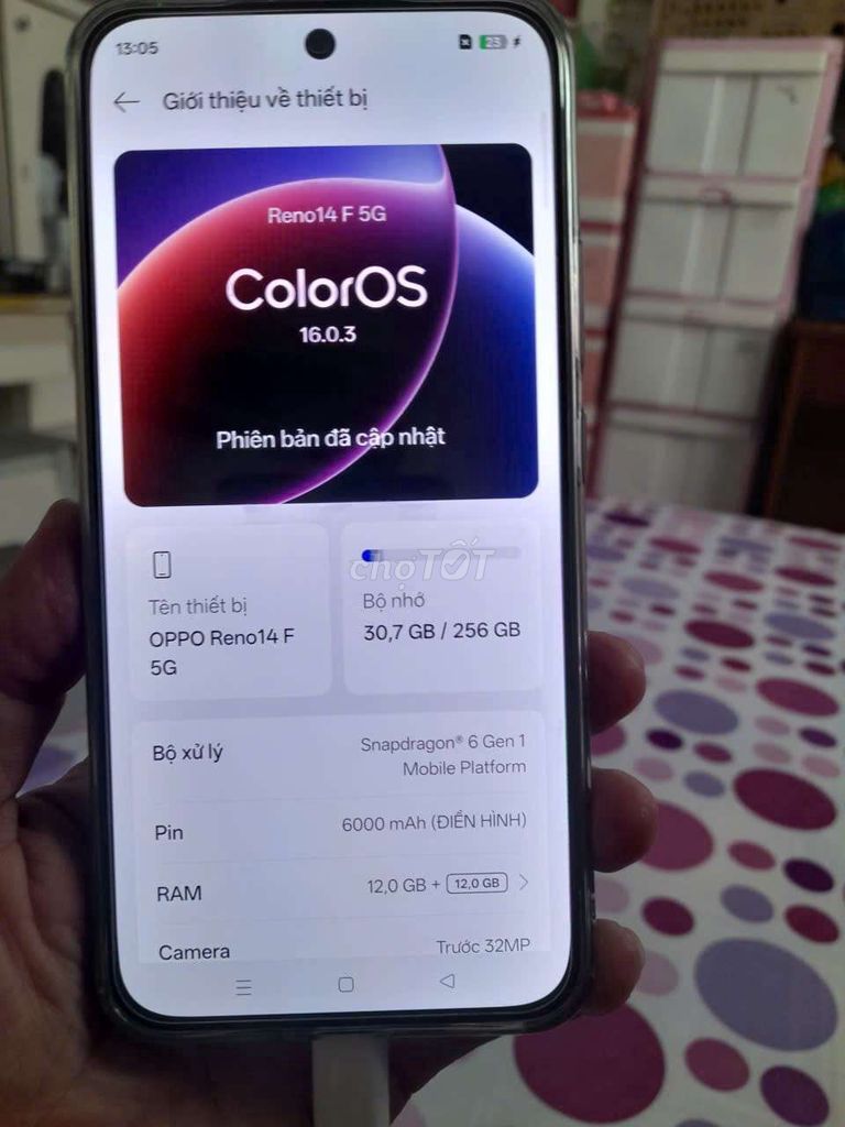 OPPO Reno14 F 5G 256GB Xanh. Mua bán Điện thoại tại Thành phố Long Xuyên An Giang được đăng bởi PHAN TUAN ANH hình 1