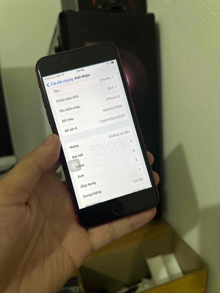 Apple iPhone 8 64GB Đỏ. Mua bán Điện thoại tại Huyện Sông Lô Vĩnh Phúc được đăng bởi Quốc Oai hình 1