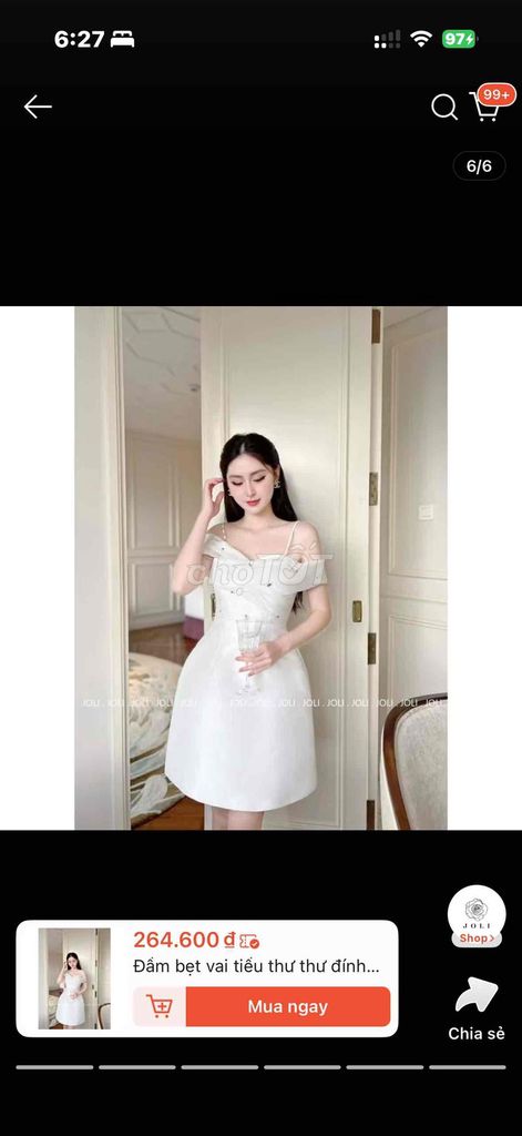 Đầm nữ trắng size L mới. Mua bán Quần áo tại Huyện Phong Điền Cần Thơ được đăng bởi Nguyễn Bích Huyền hình 1