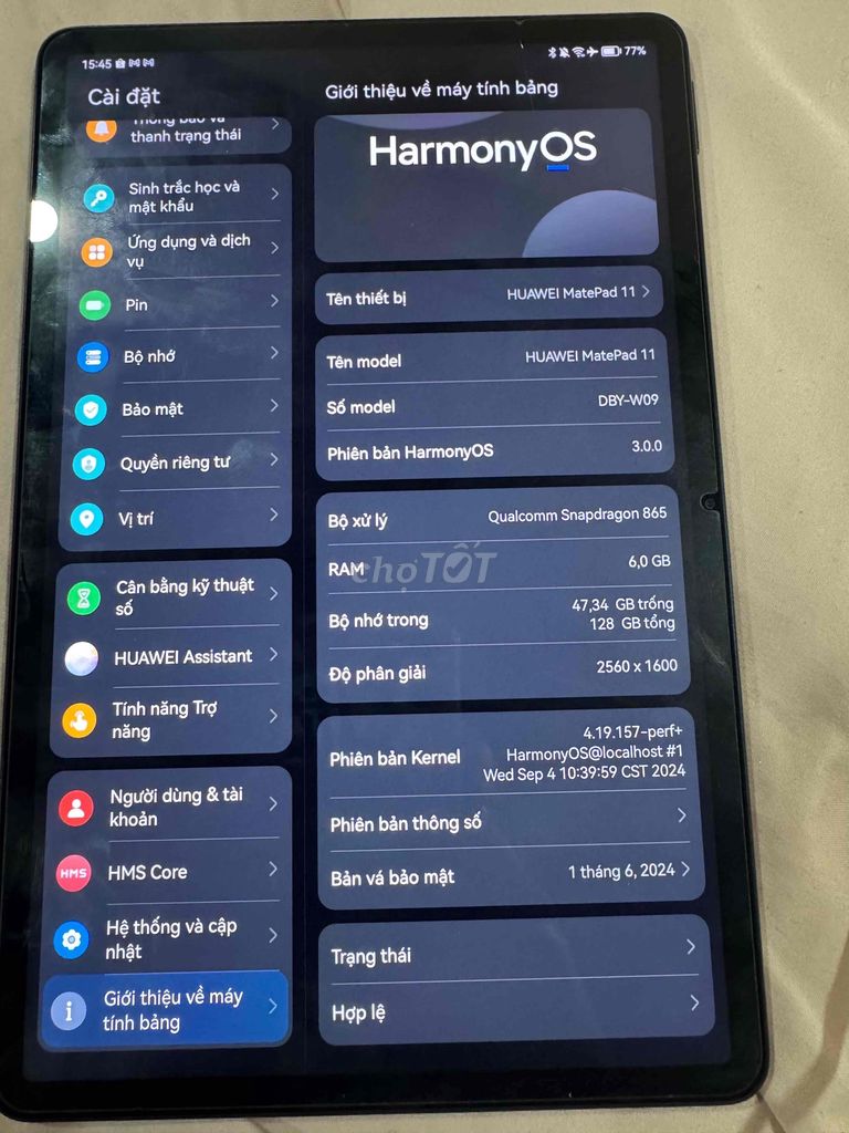 Huawei MatePad 11 6GB/128GB Đen (Fixed mạnh). Mua bán Máy tính bảng tại Quận 12 Tp Hồ Chí Minh được đăng bởi Nguyễn Hoàng hình 1