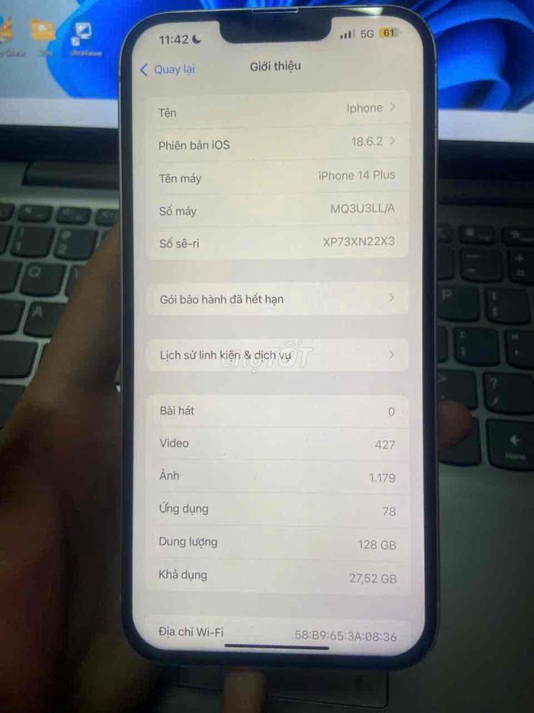 iPhone 14 Plus 128GB Trắng. Mua bán Điện thoại tại Quận Cầu Giấy Hà Nội được đăng bởi Đỗ Anh Nghĩa hình 1