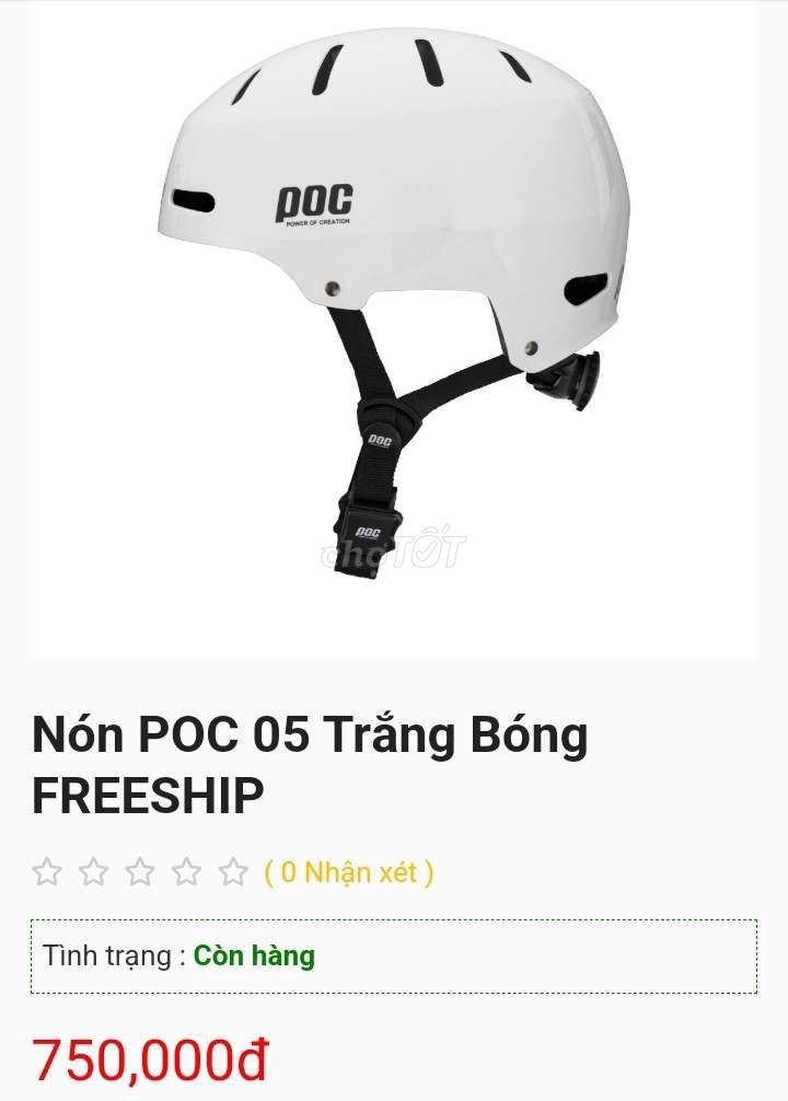 Nón POC 05 chính hãng trắng còn đẹp