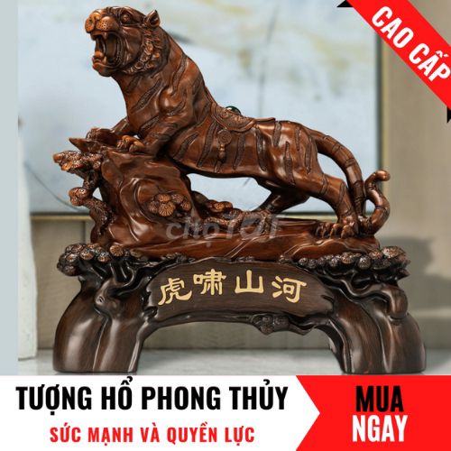 Tượng Hổ Uy Quyền Trang Trí Phong Thủy Cao 32cm