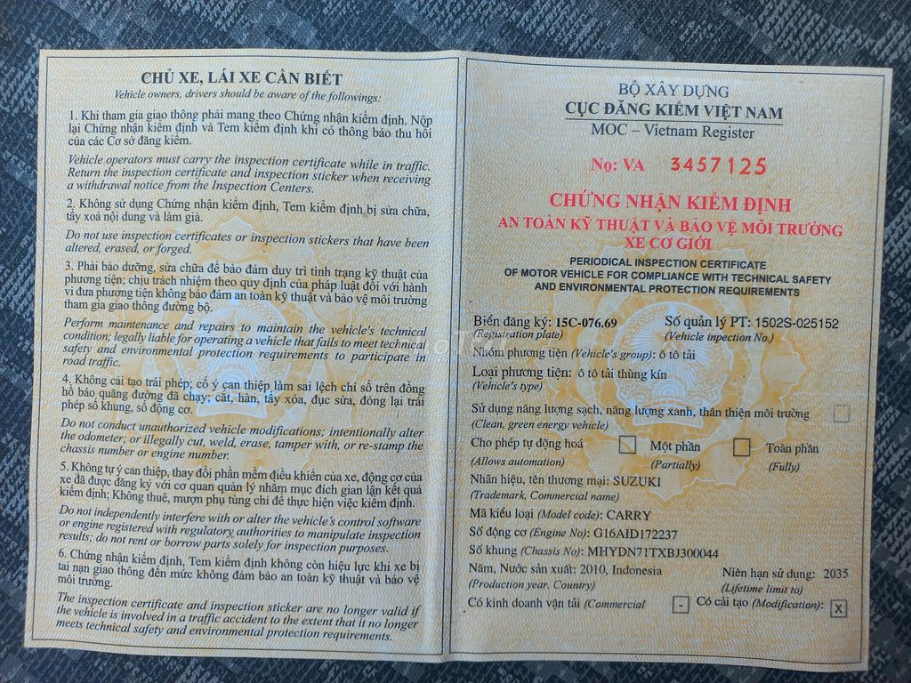 Mình cần bán suzuki 750 đời 2010 nhập Indonesia. Mua bán Xe tải, xe ben tại Quận Kiến An Hải Phòng được đăng bởi Việt cường .số 167 lưu úc hai  hình 3
