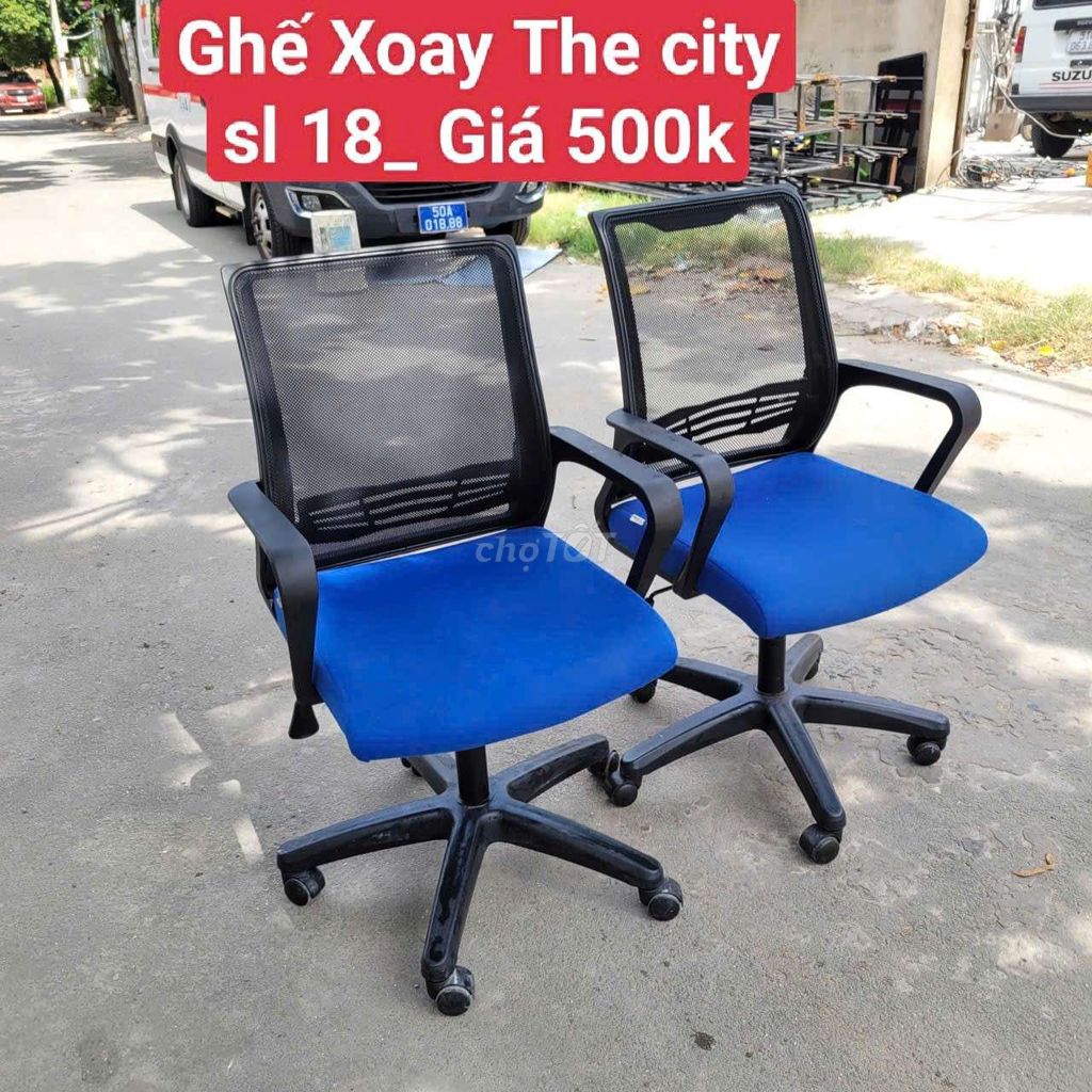 Ghế xoay The City Lưới Vải Xanh Đen. Mua bán Bàn ghế tại Quận Bình Thạnh Tp Hồ Chí Minh được đăng bởi Kho Thanh Lý Phú Nhàn hình 1