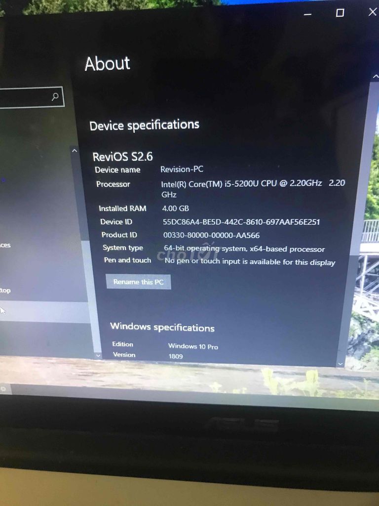 ASUS i5-5200U 4GB. Mua bán Laptop tại Thành phố Thủ Đức Tp Hồ Chí Minh được đăng bởi Ngoc van hình 1