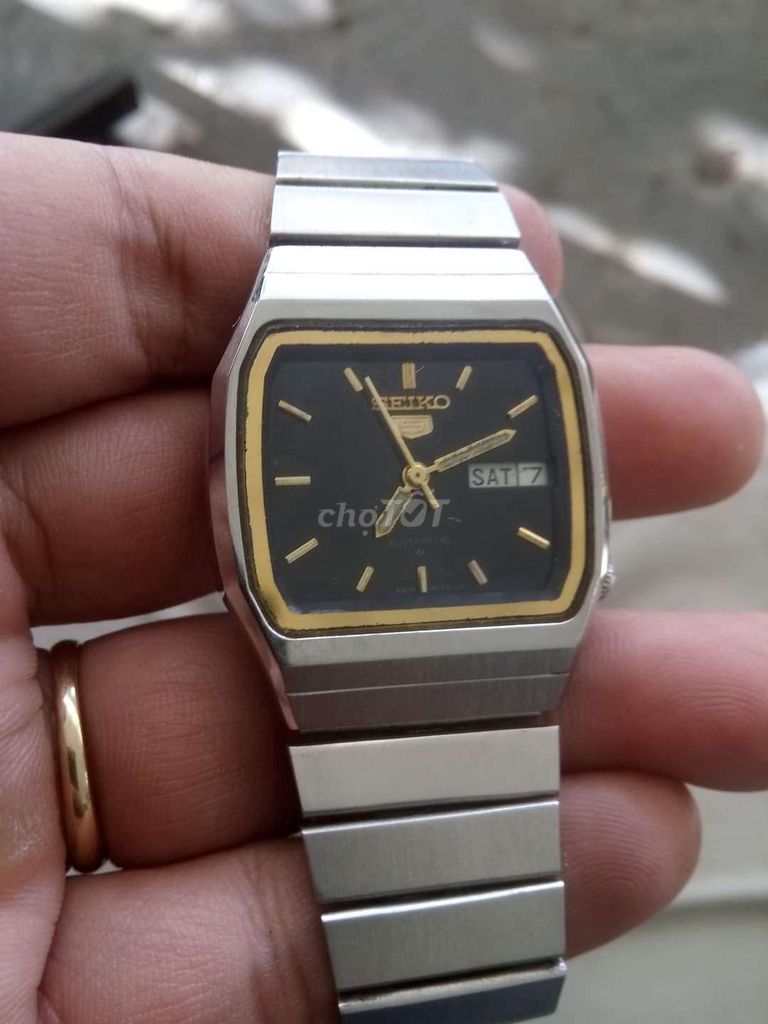 Đồng hồ nam seiko thủy vàng xưa 1970s đen cơ auto