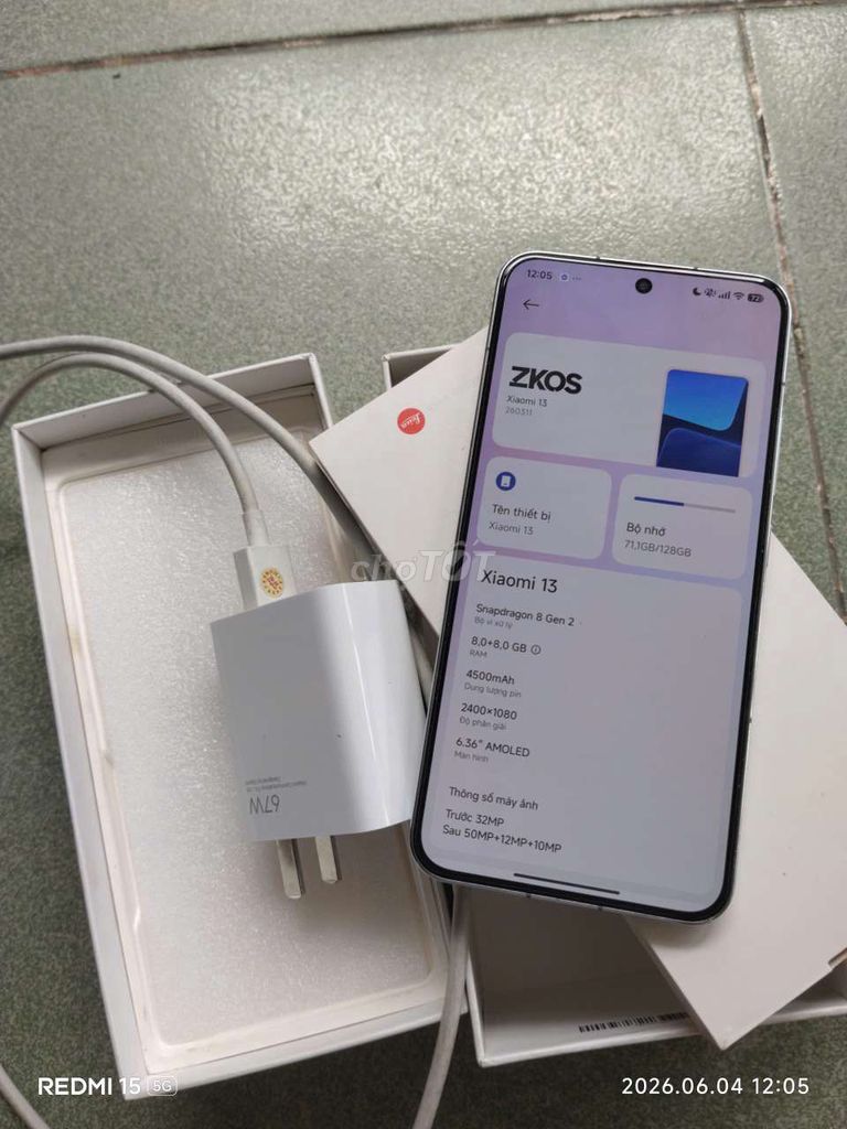 Xiaomi 13 128GB Trắng GL. Mua bán Điện thoại tại Huyện Củ Chi Tp Hồ Chí Minh được đăng bởi Mai Hoàng Nam hình 1