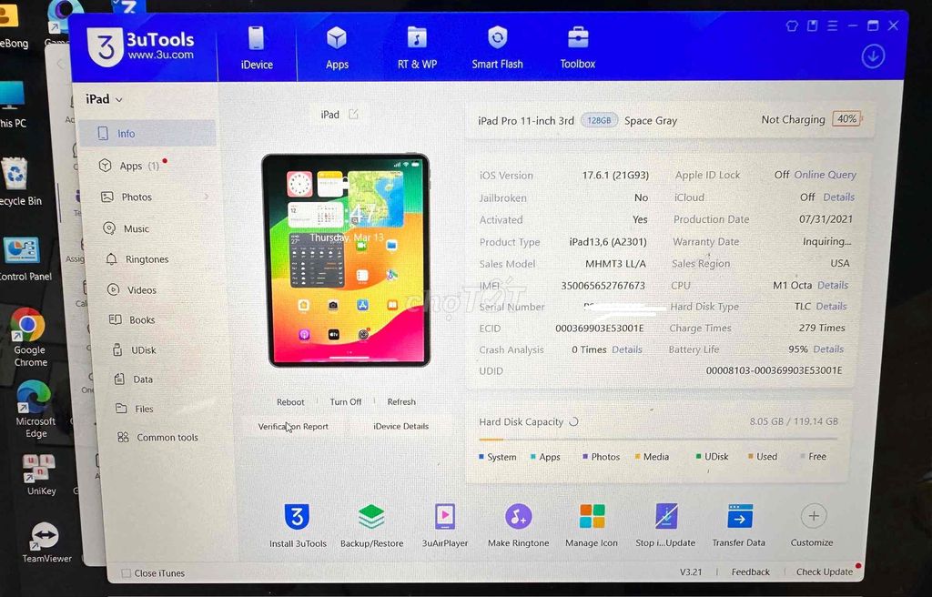 Ipad M1 128gb 5g màu Gray. Mua bán Máy tính bảng tại Quận 1 Tp Hồ Chí Minh được đăng bởi Hoàng Lê hình 3