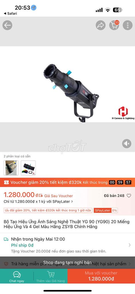 Thiết bị ánh sáng ZSYB YG90 Đen. Mua bán Đèn tại Quận Cầu Giấy Hà Nội được đăng bởi T hình 1