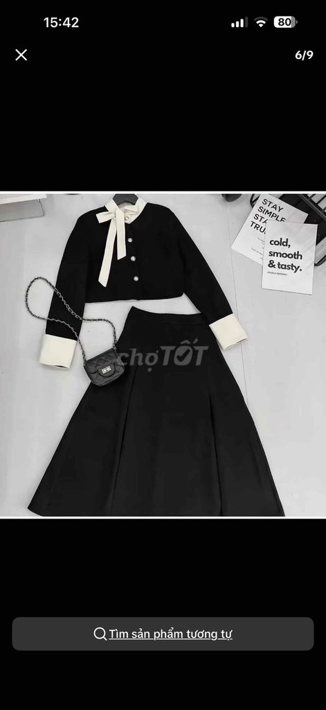 Set áo chân váy Nữ Kaki Đen chất mát. Mua bán Quần áo tại Huyện Ý Yên Nam Định được đăng bởi Diễm Quỳnh Phạm Thị hình 1