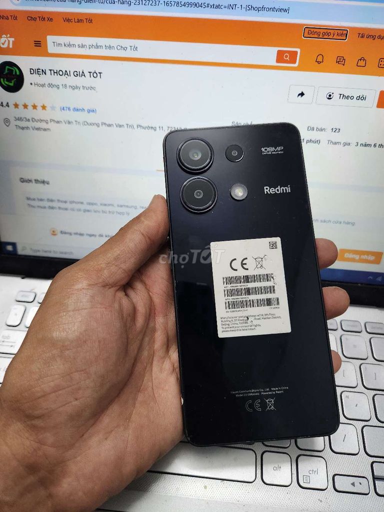 XIAOMI REDMI NOTE 13 6GB.128GB SNAP 685 KO VÂN TAY. Mua bán Điện thoại tại Quận Bình Thạnh Tp Hồ Chí Minh được đăng bởi Dân Mobile hình 1